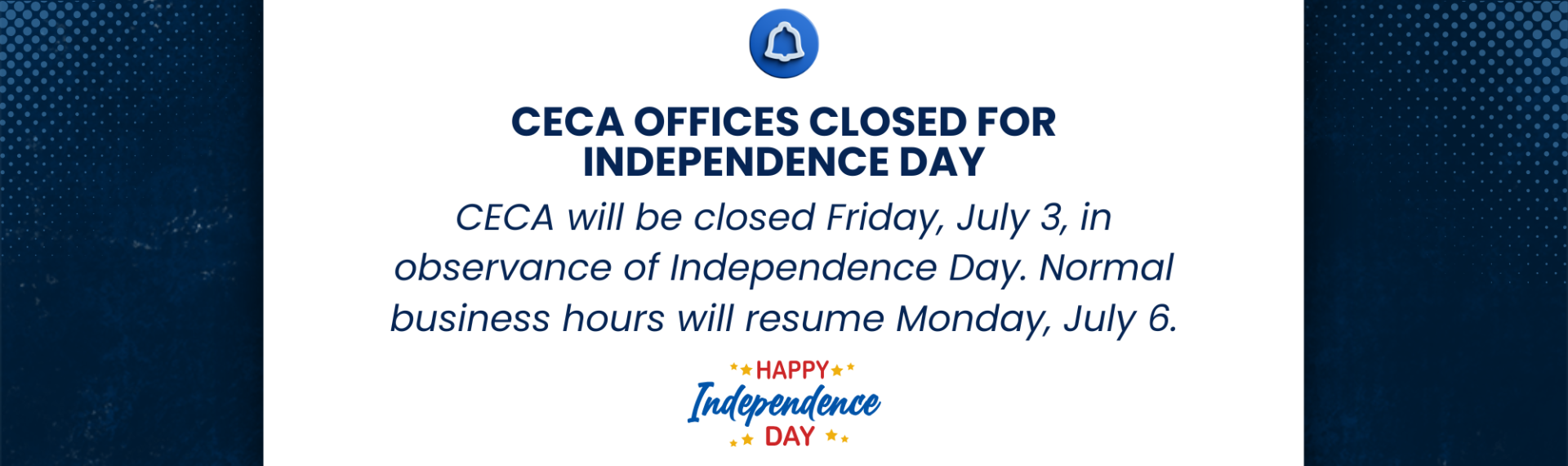 Friday July 3 Closed